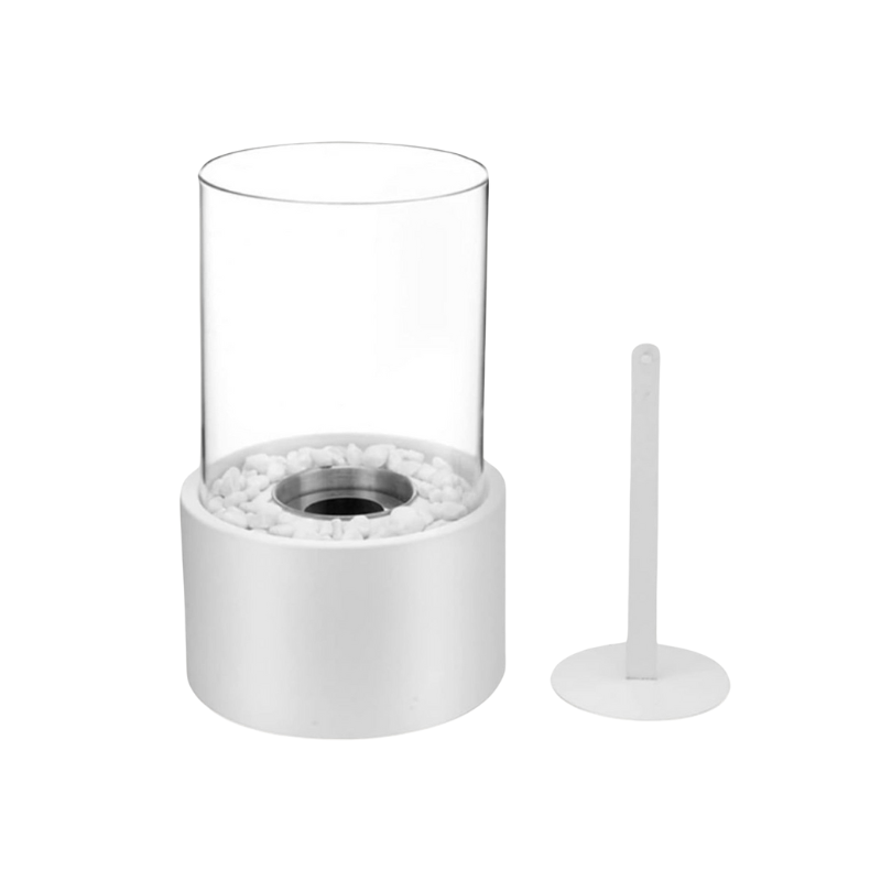 Tafellamp met Echte Vlam – Sfeervolle Olielamp met Glaszylinder en Veiligheidsvoorziening | Sansoti