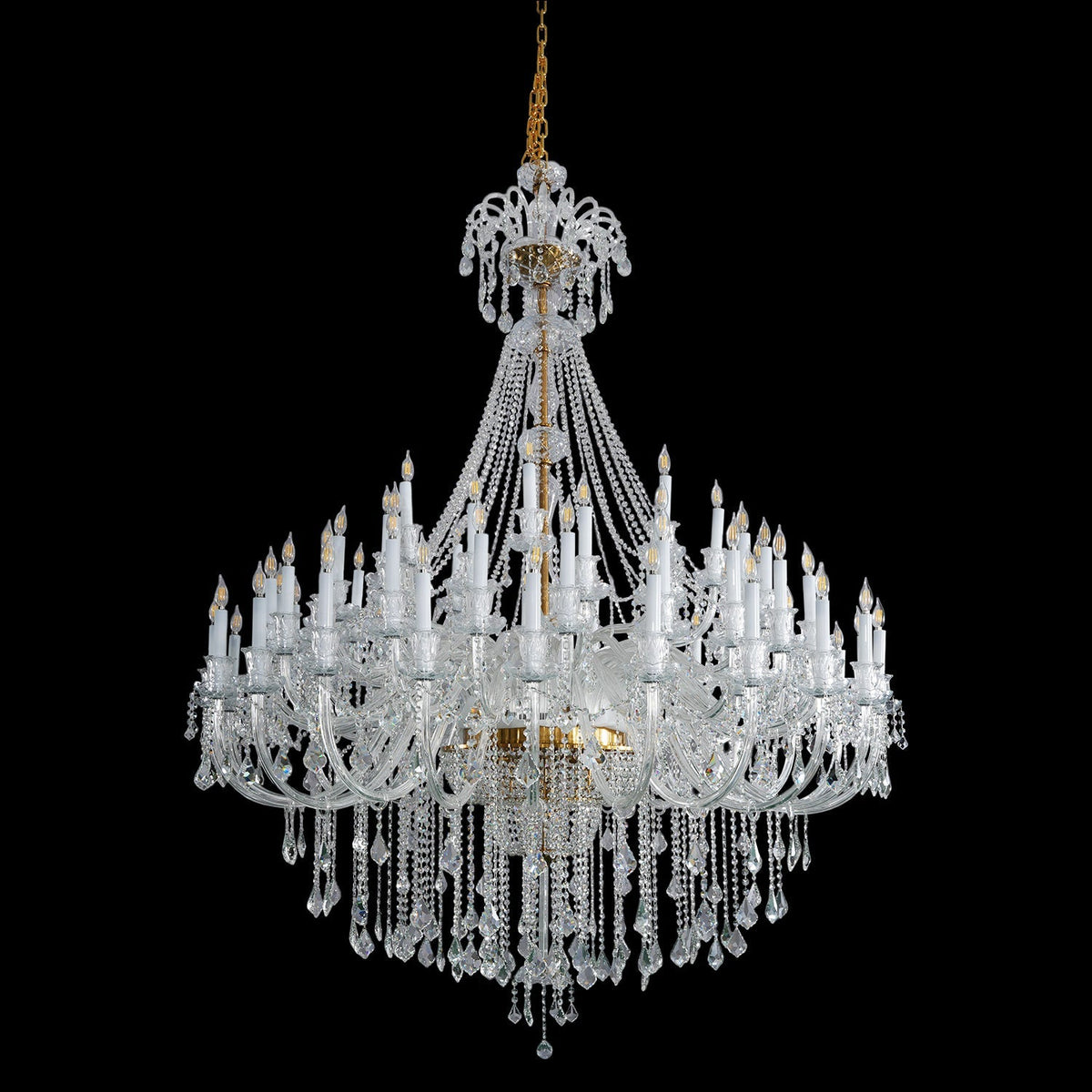 Crystal Chandelier XXL Dimmable 35–90 Light Points Candle-Shaped Adjustable Classic Living Room Dining Room | Sansoti