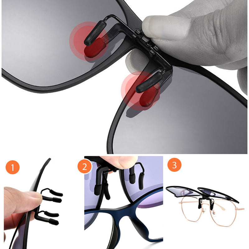 Magnetic Sunglasses Clip-On for Glasses – Polarized UV400 Anti-Reflection – Lightweight Alloy – Flip-Up Clip Lens for Driving and Outdoor | Sansoti