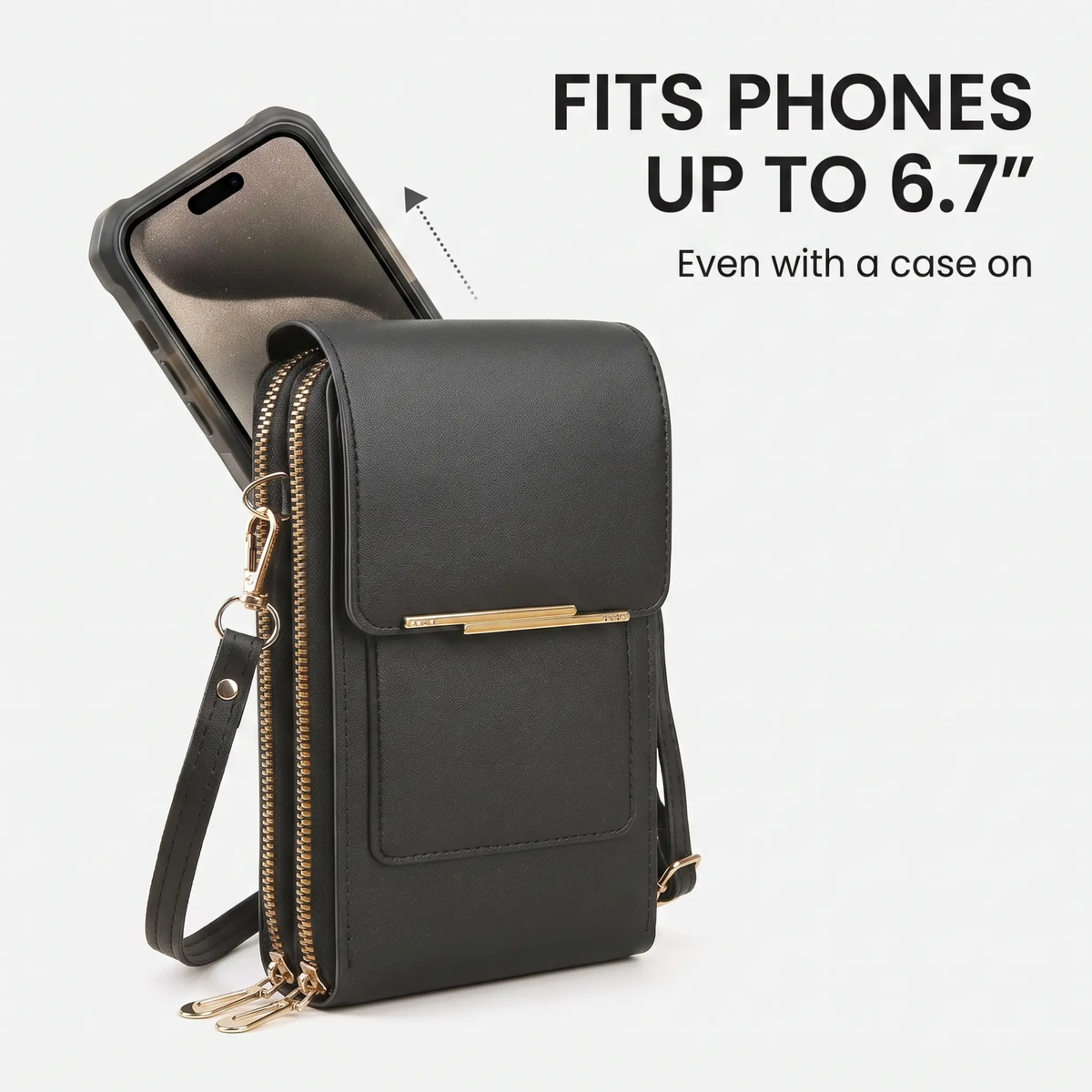 Crossbody-Handytasche mit RFID-Schutz – wasserdicht – passend für 6.7″-Telefone | Sansoti