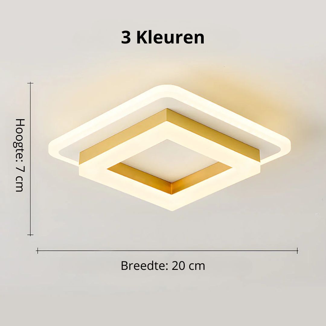 Square LED ceiling lamp 1920 lumens black white bedroom hallway living room modern ceiling light geometric design indoor lighting | Sansoti