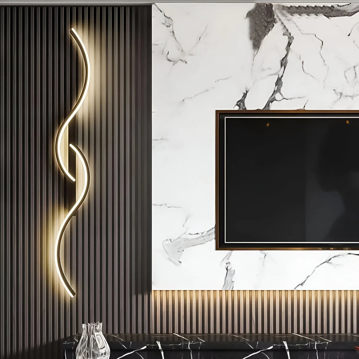 Moderne Gebogen Wandlamp voor Sfeervolle Binnenverlichting | Sansoti