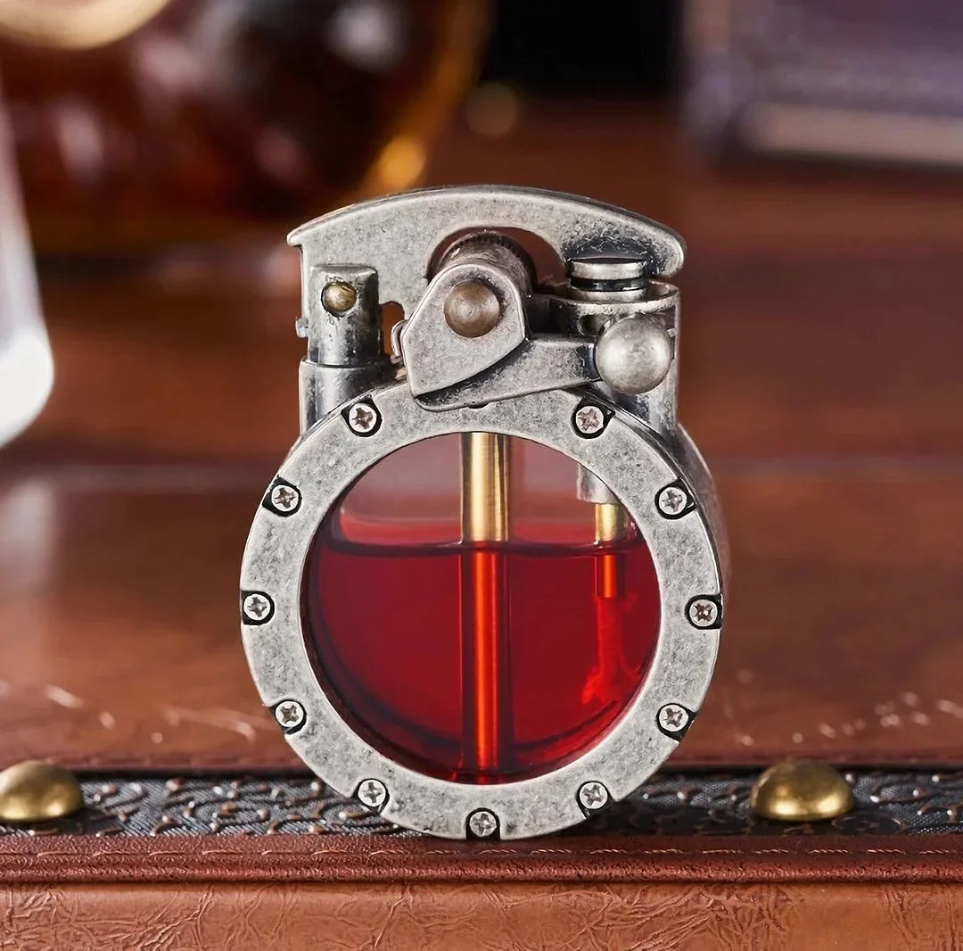 Kerosene Lighter Vintage Metal Refillable with Viewing Window Design | Sansoti