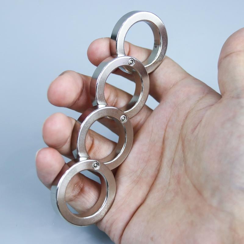 Foldable Four-Finger Ring Anti-Stress Fidget Tool Pocket-Sized Tactile Toy Mental Focus Concentration | Sansoti