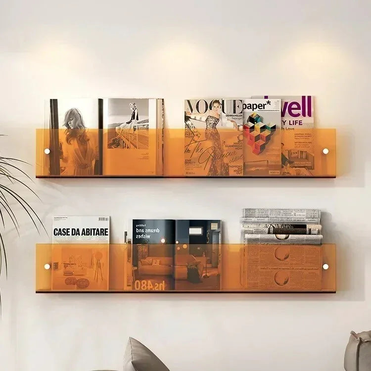 Étagère murale PVC flottante Porte-revues 40cm 50cm 80cm Livres Salon Moderne | Sansoti