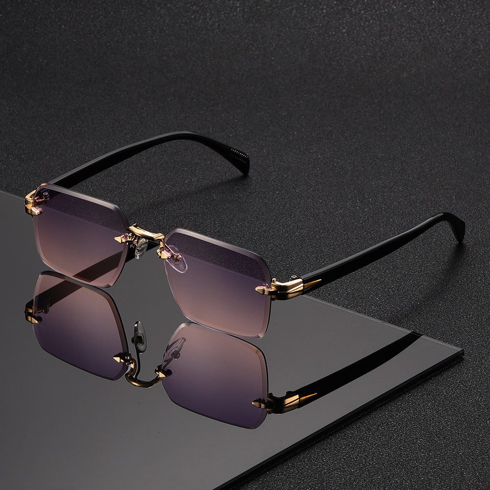 Rimless Square Reading Glasses for Men – Lightweight Metal and Plastic | Sansoti