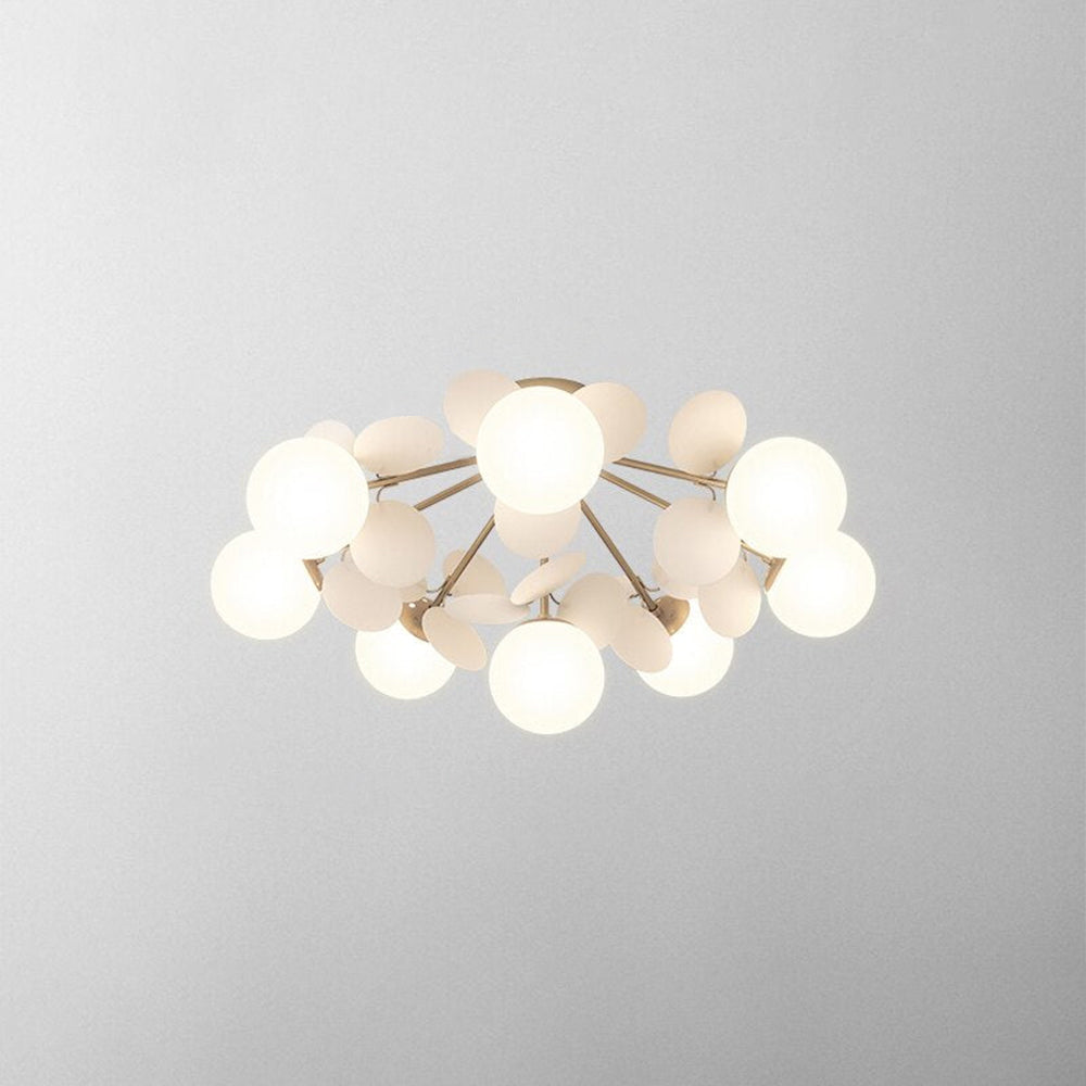 Deckenleuchte mit Blumenästen aus mehrfarbigem Glas und Metall, 4-15 Lichtquellen, naturinspiriertes Design, Wohnzimmer, Esszimmer | Sansoti