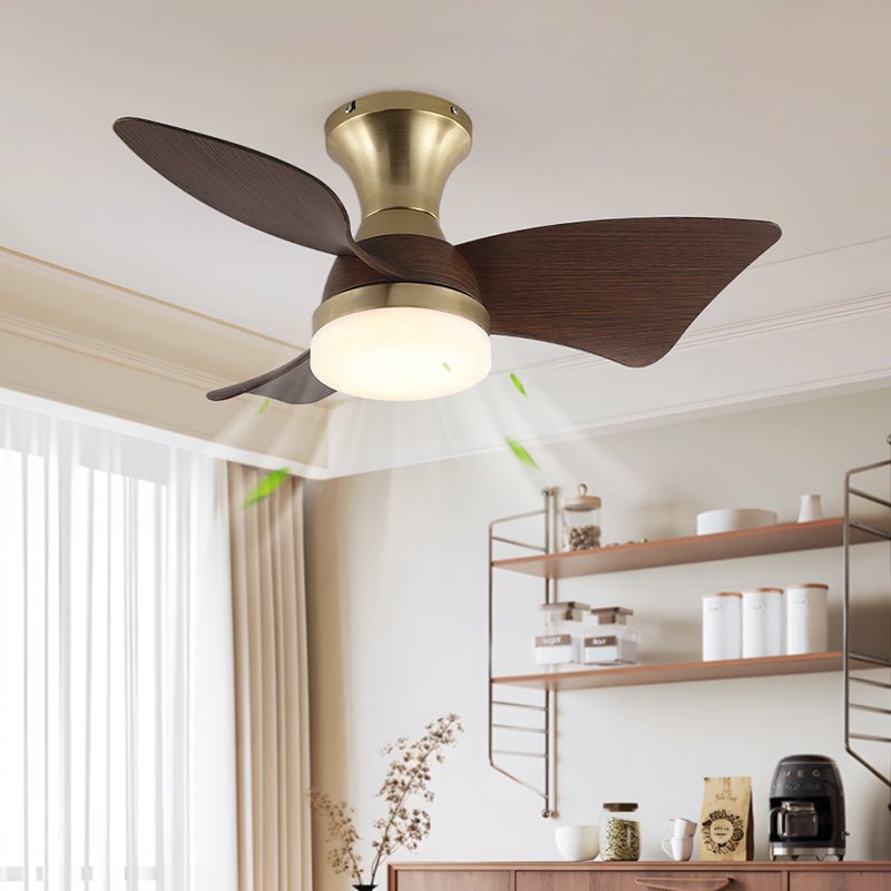 Moderner Deckenventilator mit Beleuchtung – Holzmaserung – Ø55 cm – Fernbedienung – 6 Geschwindigkeiten | Sansoti