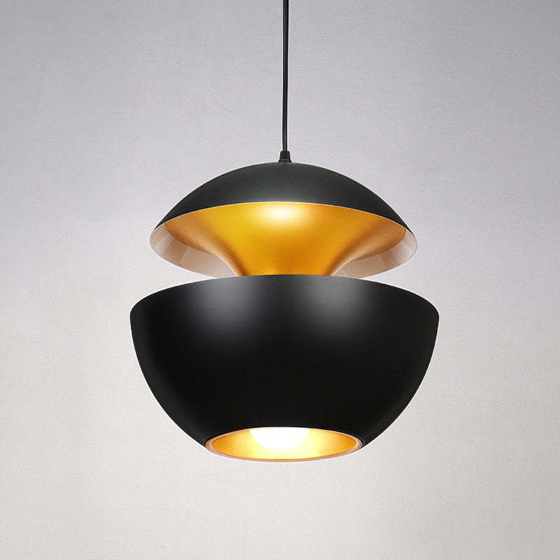 Elegant LED Ceiling Lamp Black-White Modern Design Round Aluminum Dining Area Bedroom Living Room Warm Dimmable Light Scandinavian Interior Stylish | Sansoti
