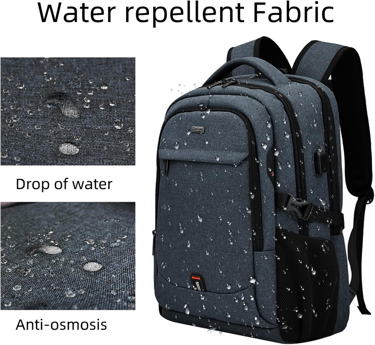 Waterproof Laptop Backpack with USB Charging Port and Organized Compartments for Daily Work and Travel 33-43cm | Sansoti