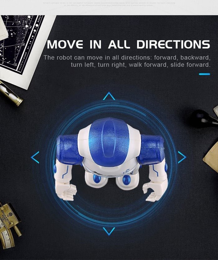 Robot éducatif interactif pour enfants avec commande gestuelle, fonctions musicales et de danse, programmable | Sansoti