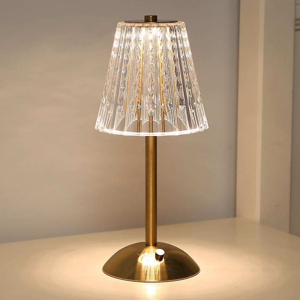 Lampe de Table Tactile Dimmable LED Cristal Or Aluminium Acrylique Chambre Salon | Sansoti