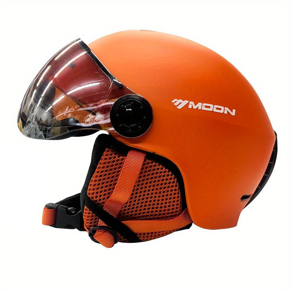 Skihelm PC+EPS Zwart met Vizier Verstelbaar Wintersport Ski Snowboard Beschermhelm met Afneembare Onderdelen | Sansoti