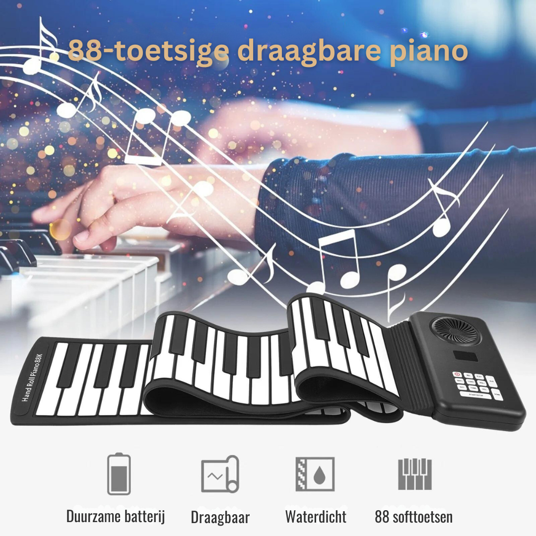 Aufrollbares Klavier mit 88 Tasten — Tragbares und flexibles Keyboard für unterwegs | Sansoti
