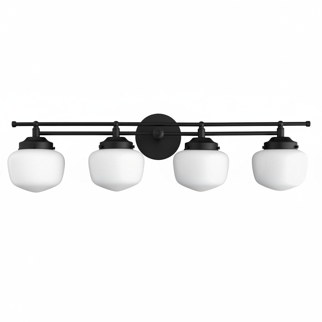 Globe Wall Lamp Classic Bathroom Schoolhouse Lighting Matte Opal Glass for Mirror and Sink | Sansoti