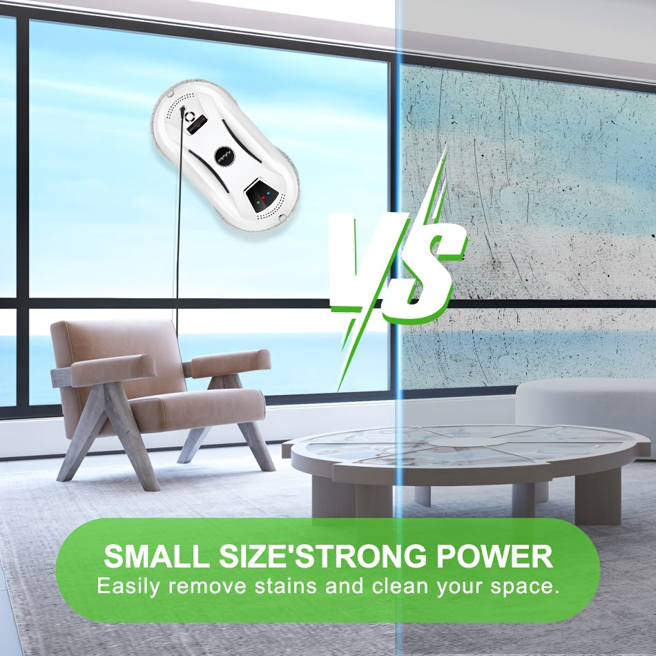 Robot Window Cleaner with Microfiber Cloths and Suction Motor – Automatic Glass Cleaning for Windows, Mirrors and Doors | Sansoti