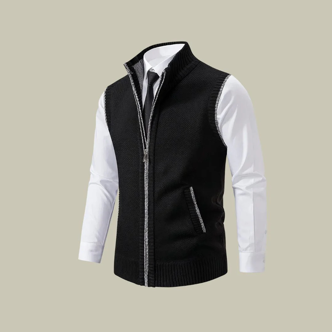 Geïsoleerd Bodywarmer Heren met Rits Mouwloos Warm Vest voor Winter Herfst Lente Laagjes Casual Outdoor | Sansoti
