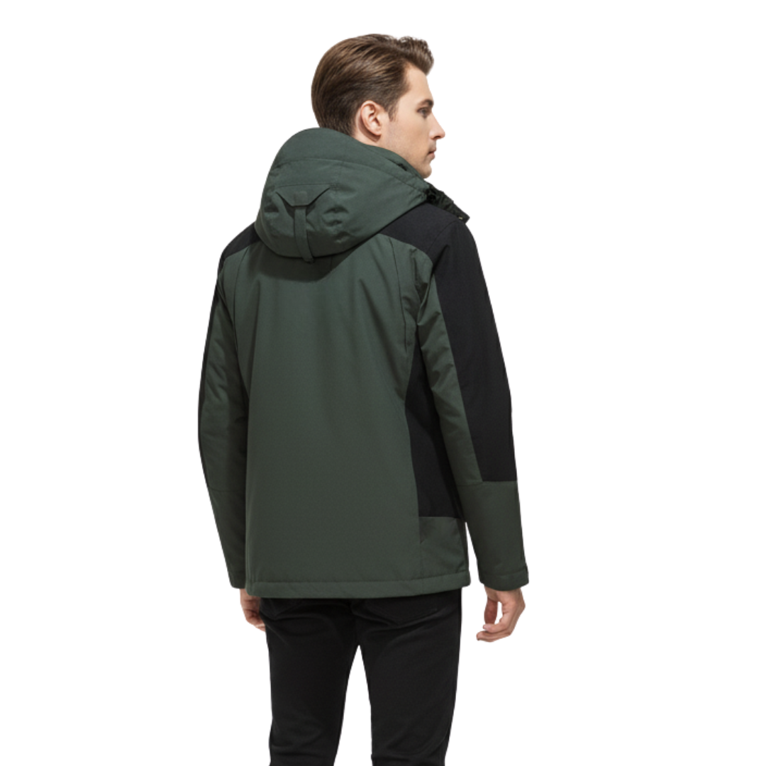 Waterproof Men's Outdoor Jacket Polyester Detachable Hood Multiple Pockets Walking Trekking Outdoor Active | Sansoti