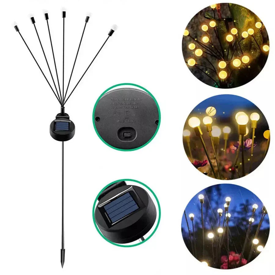 Glühwürmchen Gartenlampe Solarenergie 20 LED Warmweiß Außenlampe | Sansoti