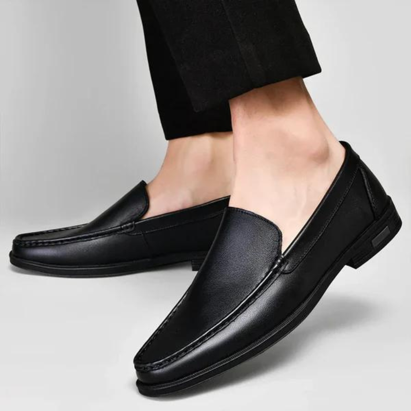 Herren-Loafer aus echtem Leder zum Hineinschlüpfen, Schwarz, Braun, Grau, Blau, klassisch, geschäftlich, leger, elegant und bequem | Sansoti