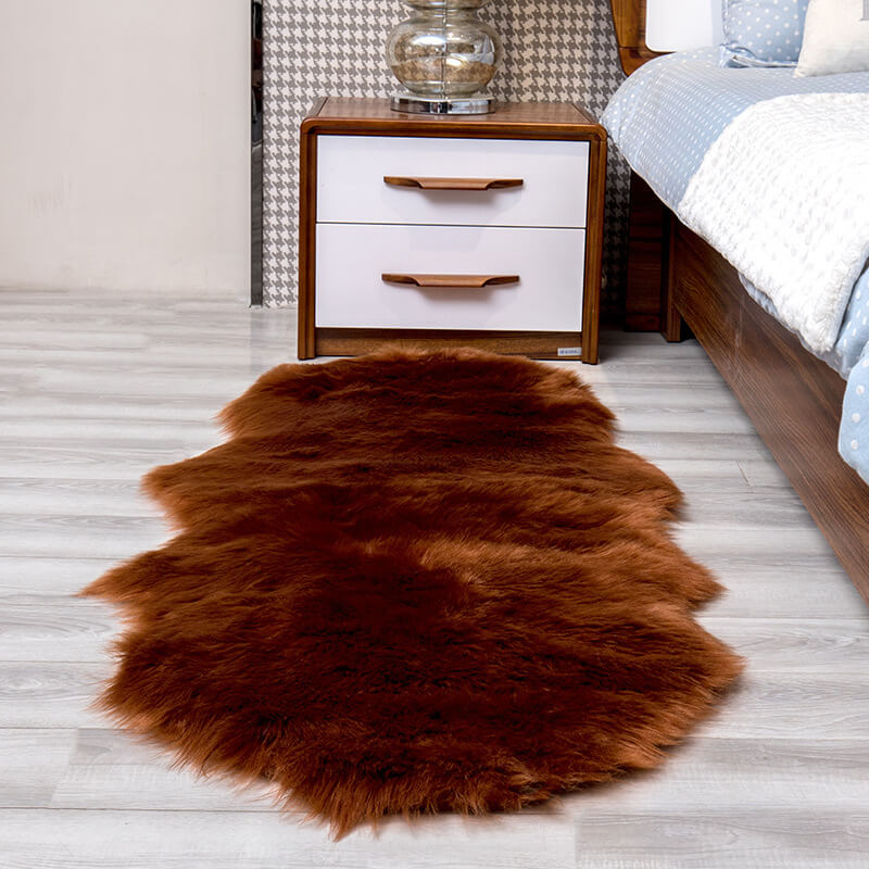 Vloerkleed Schapenvacht Imitatie Pluizig Antislip 60x120cm Slaapkamer Woonkamer Zacht