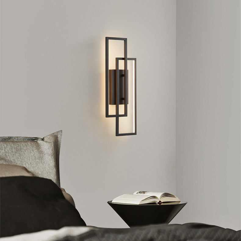 Geometryczna lampa ścienna LED z regulacją barwy światła – nowoczesne oświetlenie nastrojowe do korytarza, sypialni i przedpokoju | Sansoti