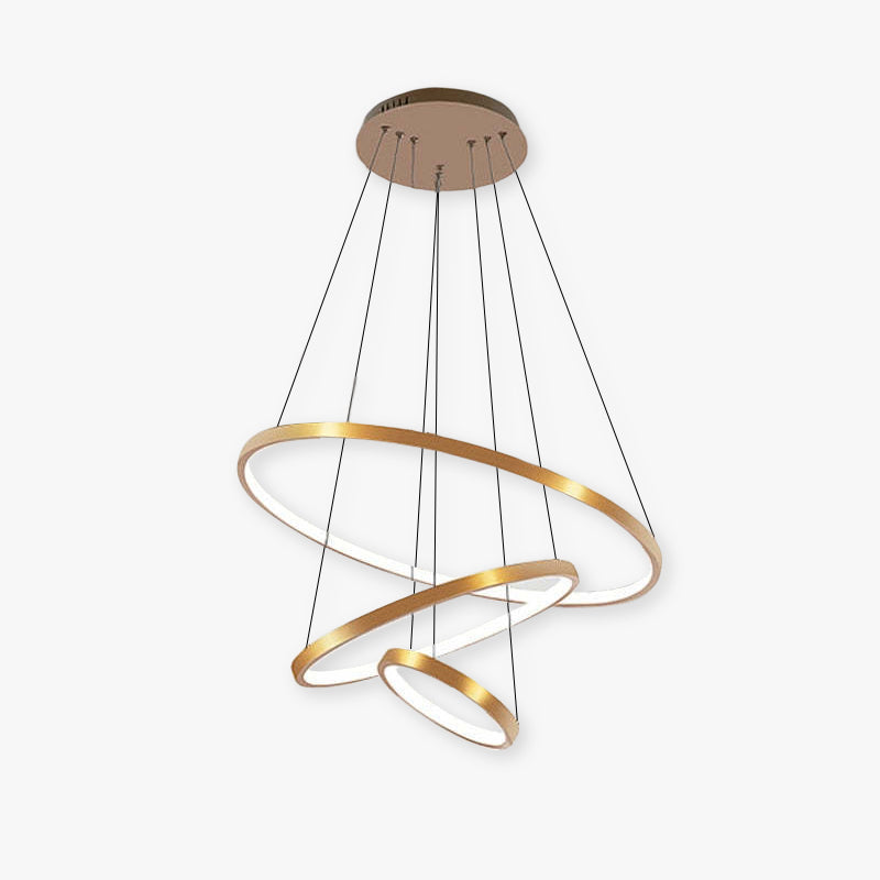 LED Hanglamp Metaal Drie Ringen Verstelbaar Goud Wit Zwart Woonkamer Eetkamer Slaapkamer Modern Design | Sansoti