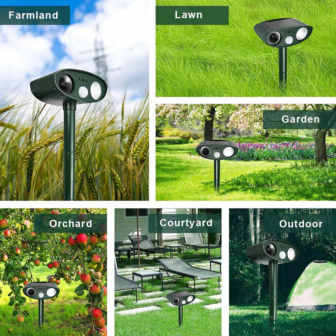 Solar-Powered Ultrasonic Deer Repeller – Effective Animal Deterrent for Garden & Yard within 48 Hours | Sansoti