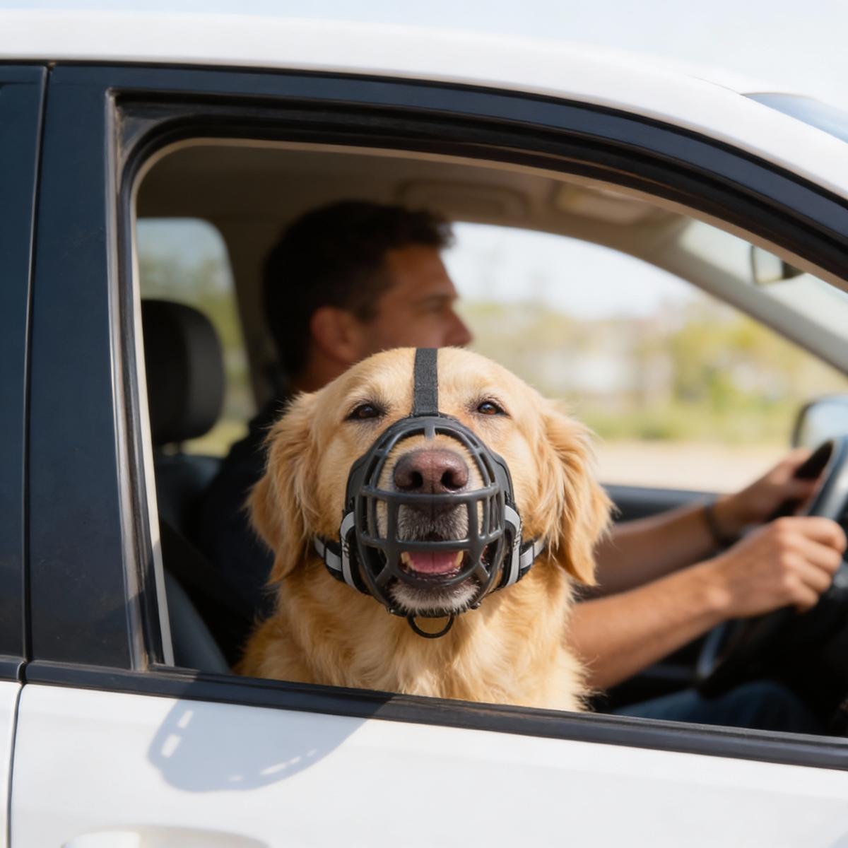 Adjustable Dog Muzzle Made of Breathable Mesh with Secure Fit for Dogs | Sansoti