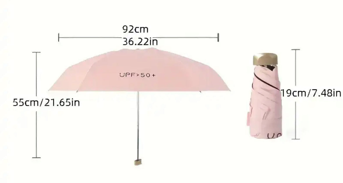 Mini Rain Umbrella UV Protection Compact Pocket Umbrella Foldable Windproof Summer Umbrella Travel Umbrella | Sansoti