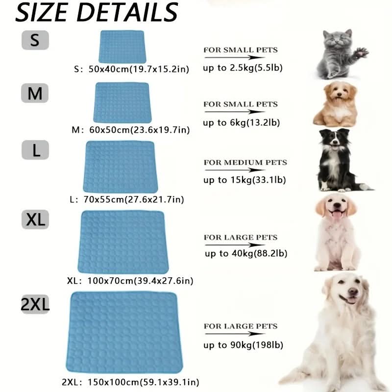 Cooling Mat for Pets Summer Blanket Dog Cat Refreshing Lying Cushion Breathable Quilted Cooling Mat 6 Colors | Sansoti