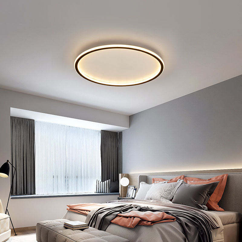 Ronde LED plafondlamp dimbaar metaal acryl 30-50cm zwart wit moderne plafondverlichting woonkamer slaapkamer | Sansoti
