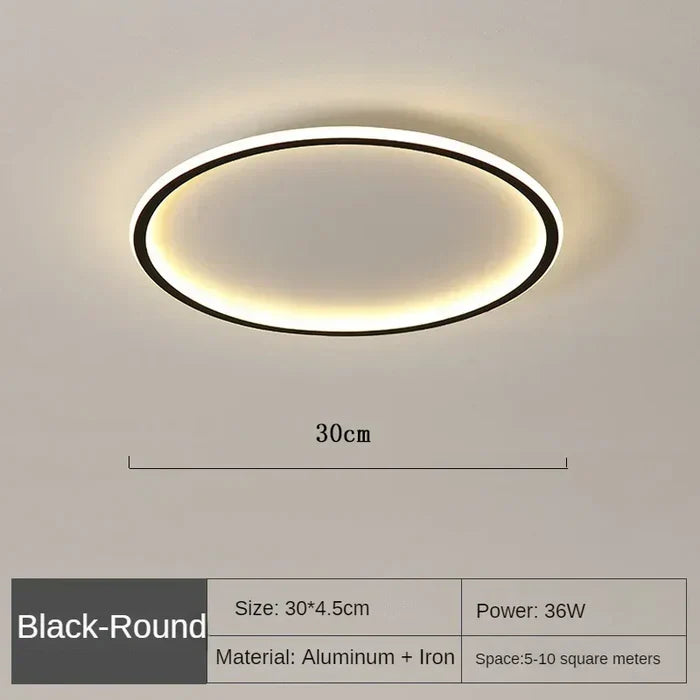 Round Ceiling Lamp Scandinavian Design Gold Black White 20-50cm LED Dimmable Metal Glass Living Room Bedroom Dining Room | Sansoti
