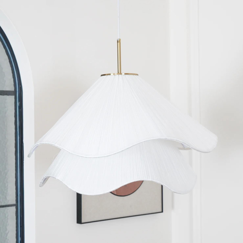 Hängelampe Japandi Stoff Rund Skandinavisch Design E27 40-80cm Warmes Licht | Sansoti