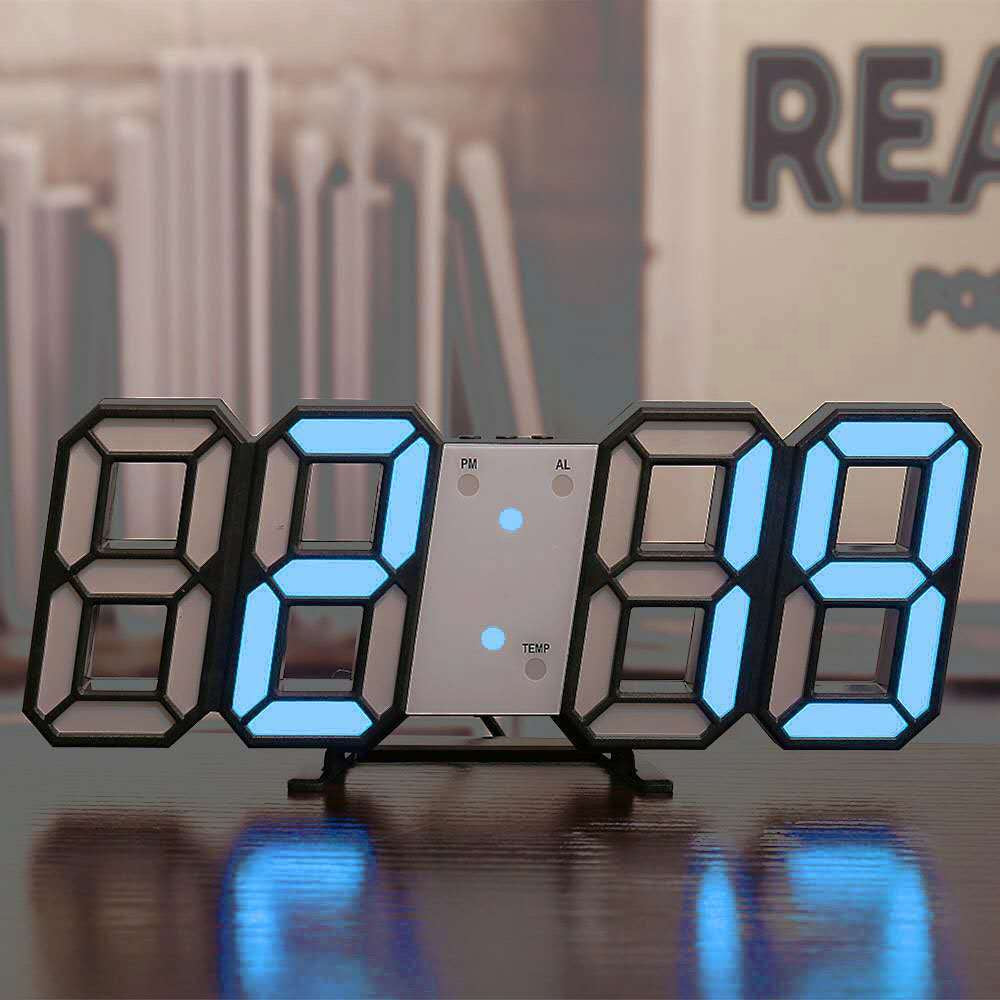 Digital Wall Clock with Temperature Display and Alarm – LED Display with Automatic Brightness Adjustment | Sansoti