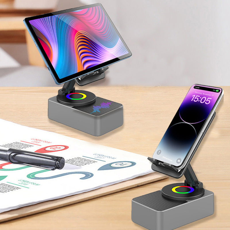 Multifunktionale Handyhalterung mit Bluetooth-Lautsprecher, kabellosem 360°-Sound, drehbar und verstellbar, Smartphone | Sansoti