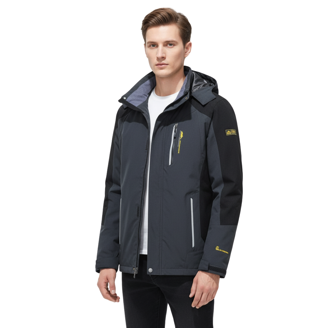 Waterproof Men's Outdoor Jacket Polyester Detachable Hood Multiple Pockets Walking Trekking Outdoor Active | Sansoti