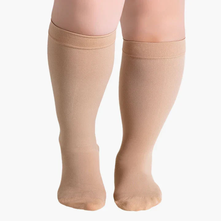 Compressiekousen met Geleidelijke Druk Naadloos Ademend Zwart Huidskleur S tot 7XL Comfort Sokken Dagelijks | Sansoti