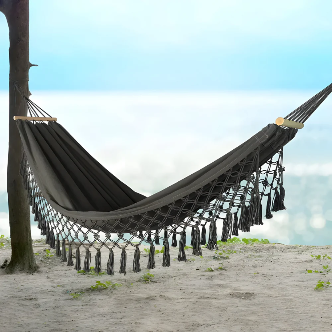 Bohemian Cotton Blend Hammock Garden Balcony Relaxation Outdoor Space Indoor Outdoor Lounging Comfort | Sansoti