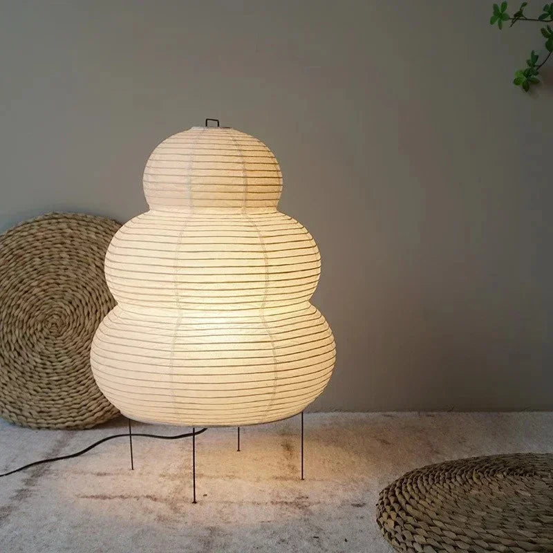 Floor Lamp Rice Paper Japanese Design White 40cm Ambient Lighting Living Room Bedroom | Sansoti