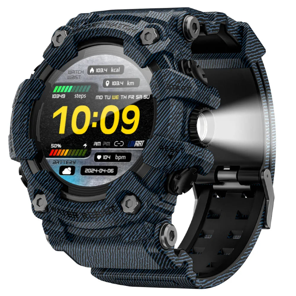 Sporthorloge 1,32 inch Touchscreen Waterdicht 100+ Modi Bluetooth Hartslagmeter Slaaptracking 15 Dagen | Sansoti