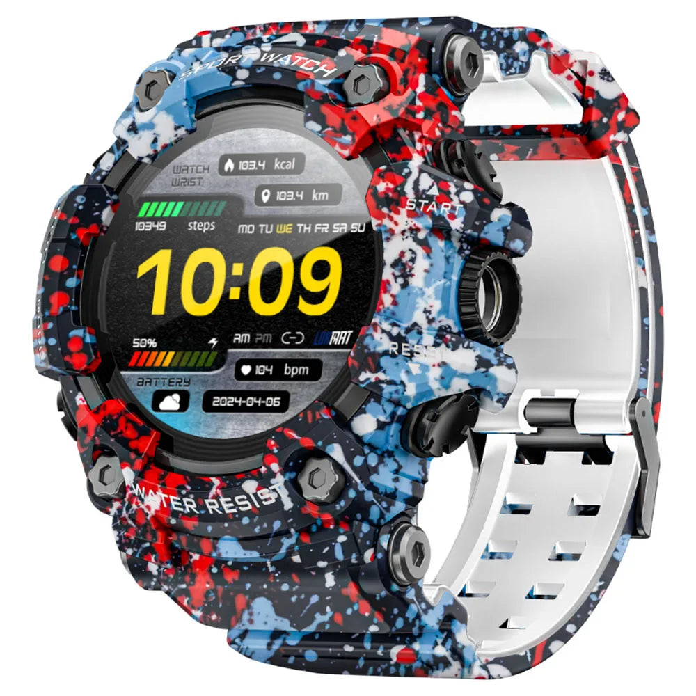 Sporthorloge 1,32 inch Touchscreen Waterdicht 100+ Modi Bluetooth Hartslagmeter Slaaptracking 15 Dagen | Sansoti