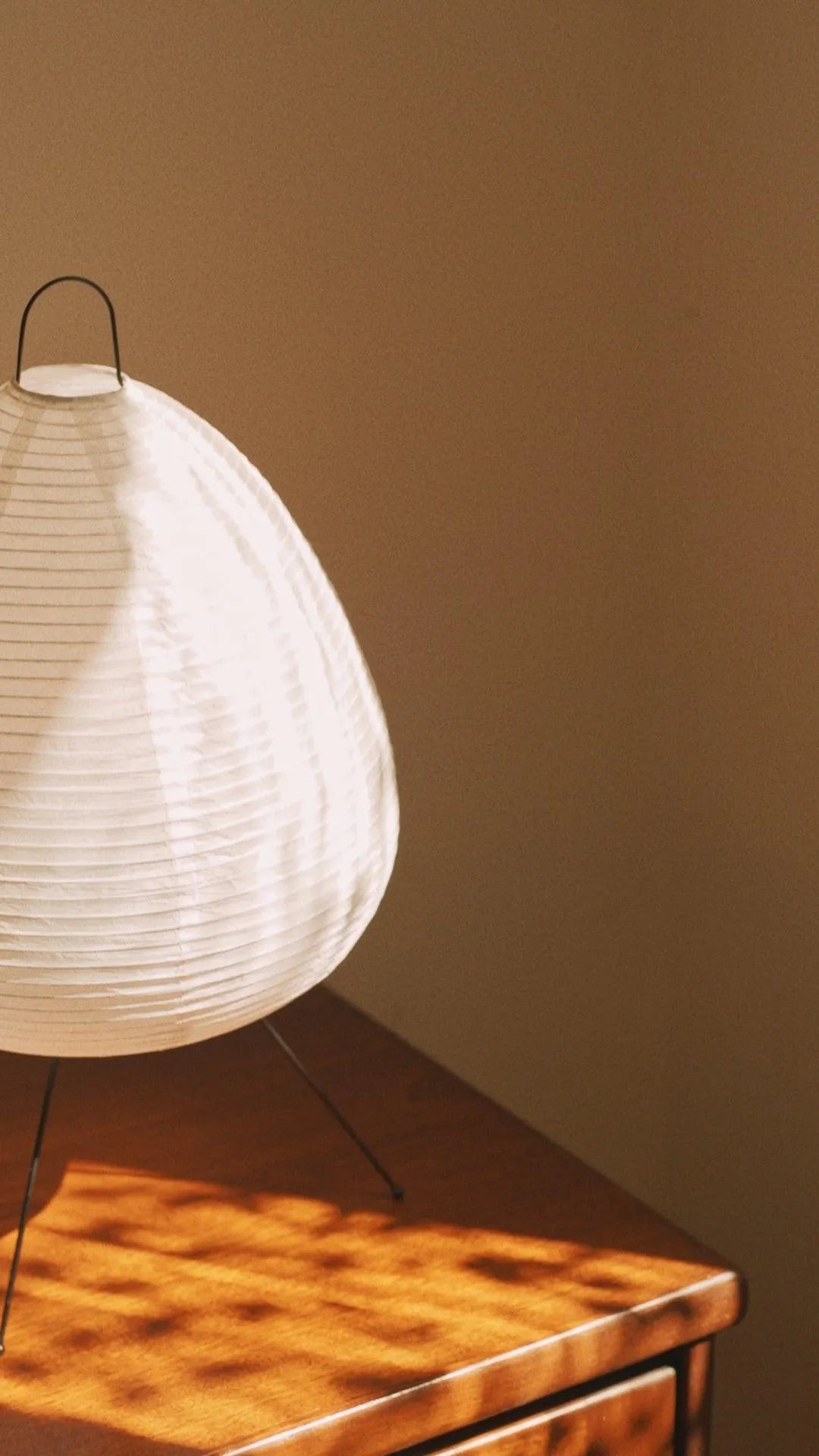 Table Lamp Rice Paper Japanese Minimalist 28cm Metal Frame Ambient Lighting White | Sansoti
