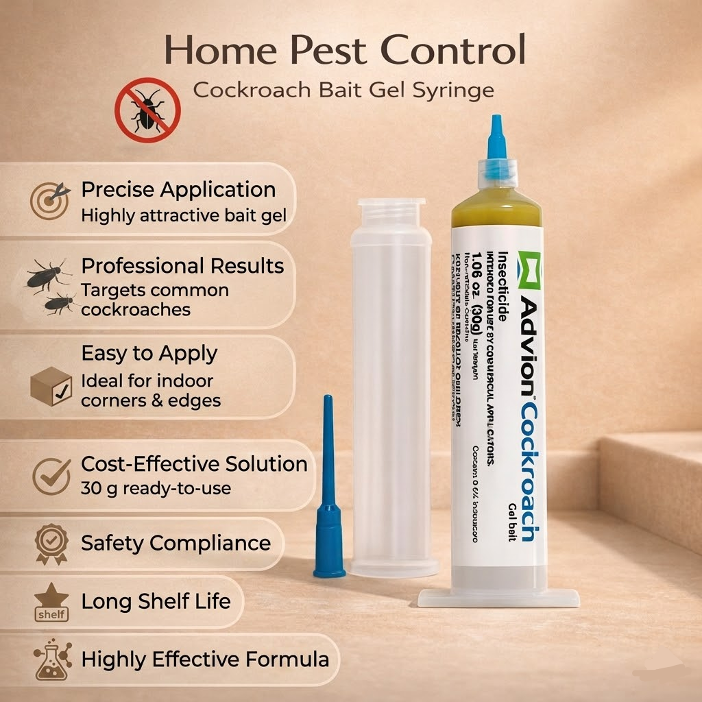 Insect Control Gel Bait Syringe 30g Indoor Use for Kitchen Bathroom Cracks Corners Effective | Sansoti