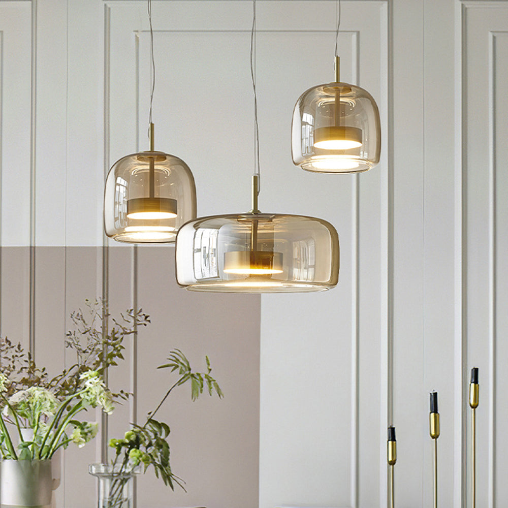 Liodell hanglamp glas messing verstelbaar eettafel woonkamer keuken modern design verlichting | Sansoti
