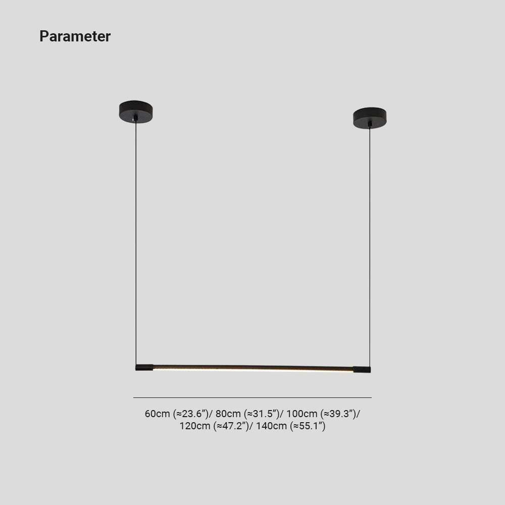 Linear Pendant Light Black Metal LED Dimmable Acrylic Dining Table Living Room Bedroom Ceiling Light | Sansoti