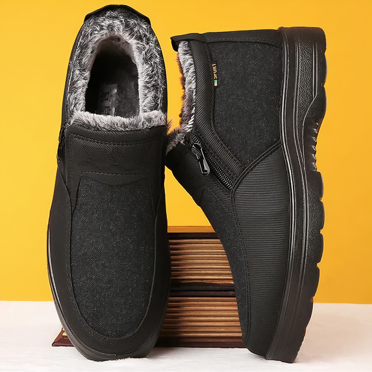 Orthopädische Winterstiefel Herren Warm Gefüttert mit rutschfester Sohle | Sansoti