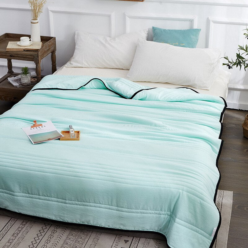 Cooling Blanket Summer Sleep Comfort Breathable Moisture-Regulating Double-Sided Lightweight Throw Cool Nights | Sansoti