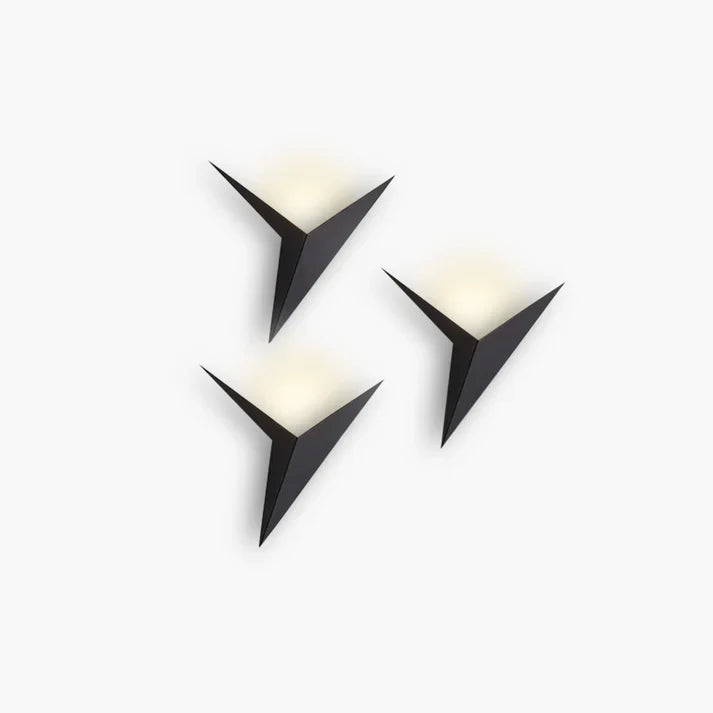 Applique murale oiseau fer noir éclairage mural chambre salon design minimaliste style origami LED | Sansoti