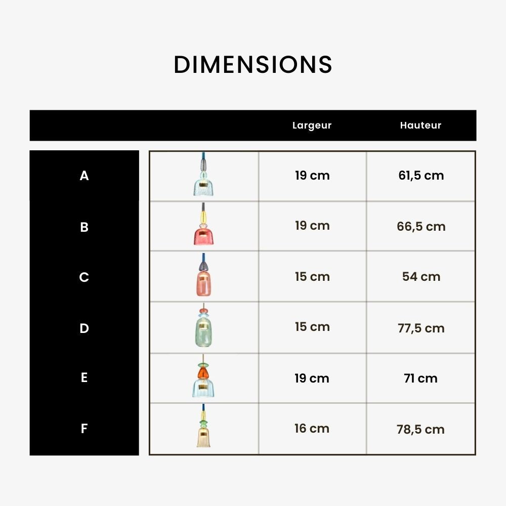 Suspension design LED avec verre coloré – Éclairage moderne et économe en énergie